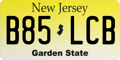NJ license plate B85LCB