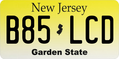 NJ license plate B85LCD