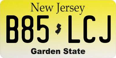 NJ license plate B85LCJ