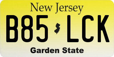 NJ license plate B85LCK