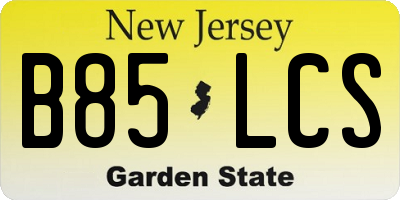 NJ license plate B85LCS