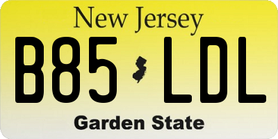 NJ license plate B85LDL