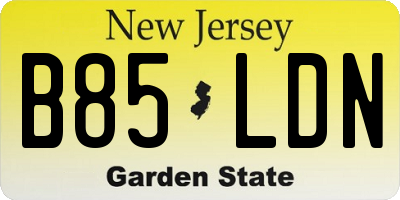 NJ license plate B85LDN