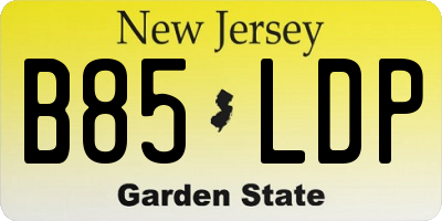 NJ license plate B85LDP
