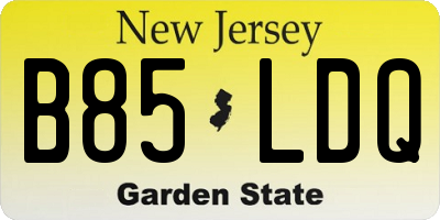 NJ license plate B85LDQ