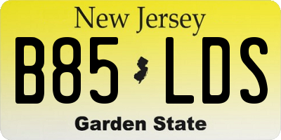 NJ license plate B85LDS