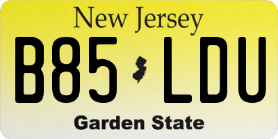 NJ license plate B85LDU