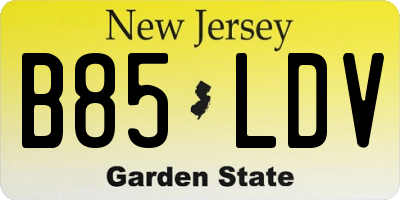 NJ license plate B85LDV