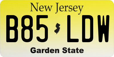 NJ license plate B85LDW