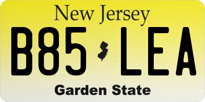 NJ license plate B85LEA