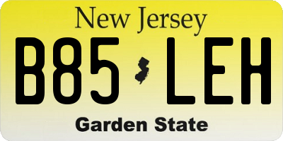 NJ license plate B85LEH