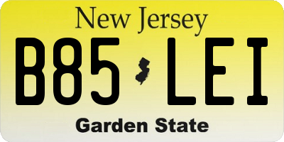 NJ license plate B85LEI