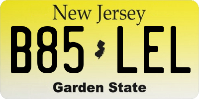 NJ license plate B85LEL