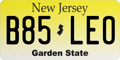 NJ license plate B85LEO