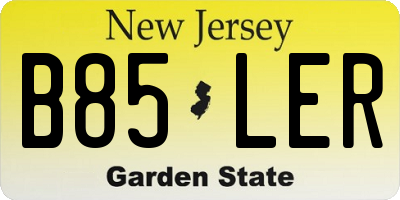 NJ license plate B85LER