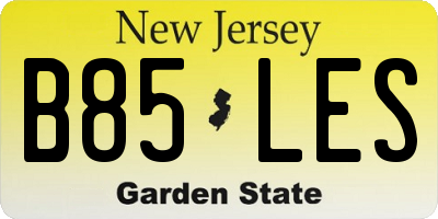 NJ license plate B85LES