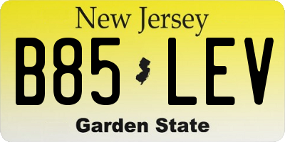 NJ license plate B85LEV