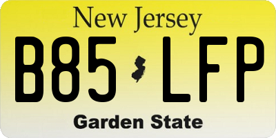 NJ license plate B85LFP