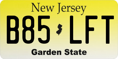 NJ license plate B85LFT