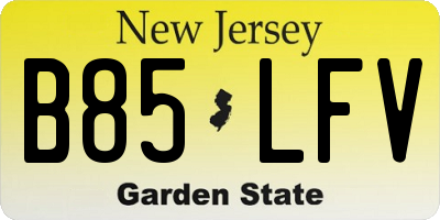 NJ license plate B85LFV