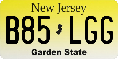 NJ license plate B85LGG