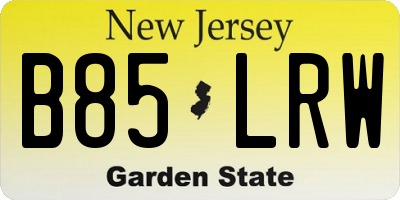 NJ license plate B85LRW
