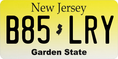 NJ license plate B85LRY