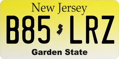 NJ license plate B85LRZ