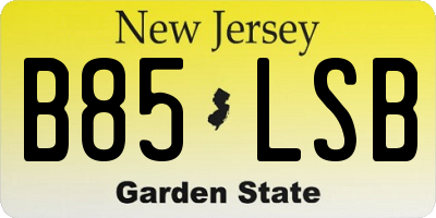 NJ license plate B85LSB