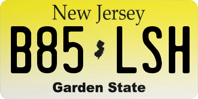 NJ license plate B85LSH