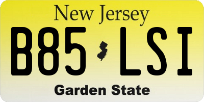 NJ license plate B85LSI