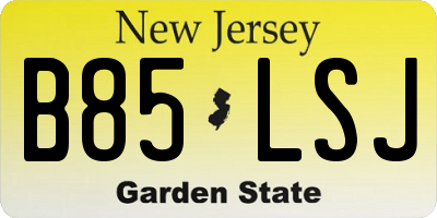 NJ license plate B85LSJ