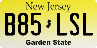NJ license plate B85LSL
