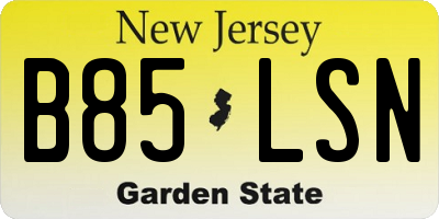 NJ license plate B85LSN