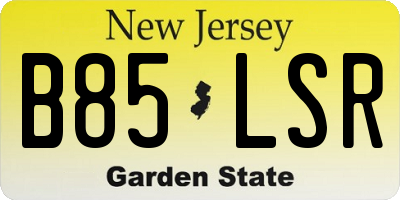NJ license plate B85LSR