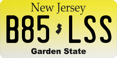 NJ license plate B85LSS
