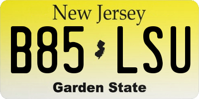 NJ license plate B85LSU