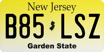 NJ license plate B85LSZ
