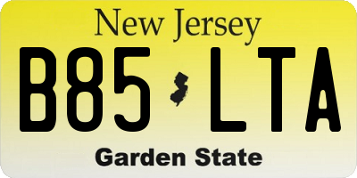 NJ license plate B85LTA