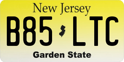 NJ license plate B85LTC