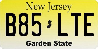 NJ license plate B85LTE