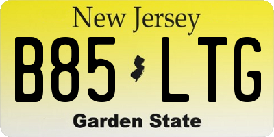 NJ license plate B85LTG