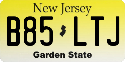 NJ license plate B85LTJ