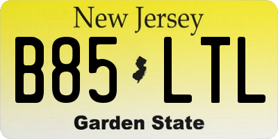 NJ license plate B85LTL