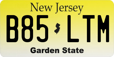 NJ license plate B85LTM