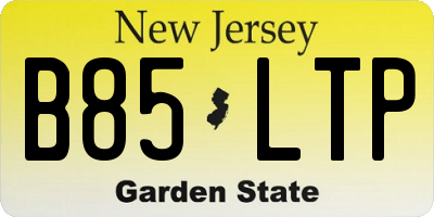 NJ license plate B85LTP