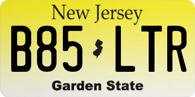 NJ license plate B85LTR