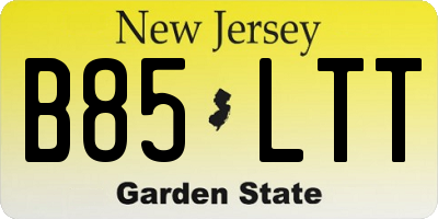 NJ license plate B85LTT