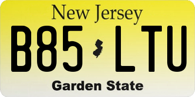 NJ license plate B85LTU