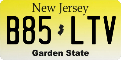 NJ license plate B85LTV